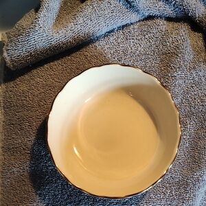 Elegant Cream Bowl with Gold Rim